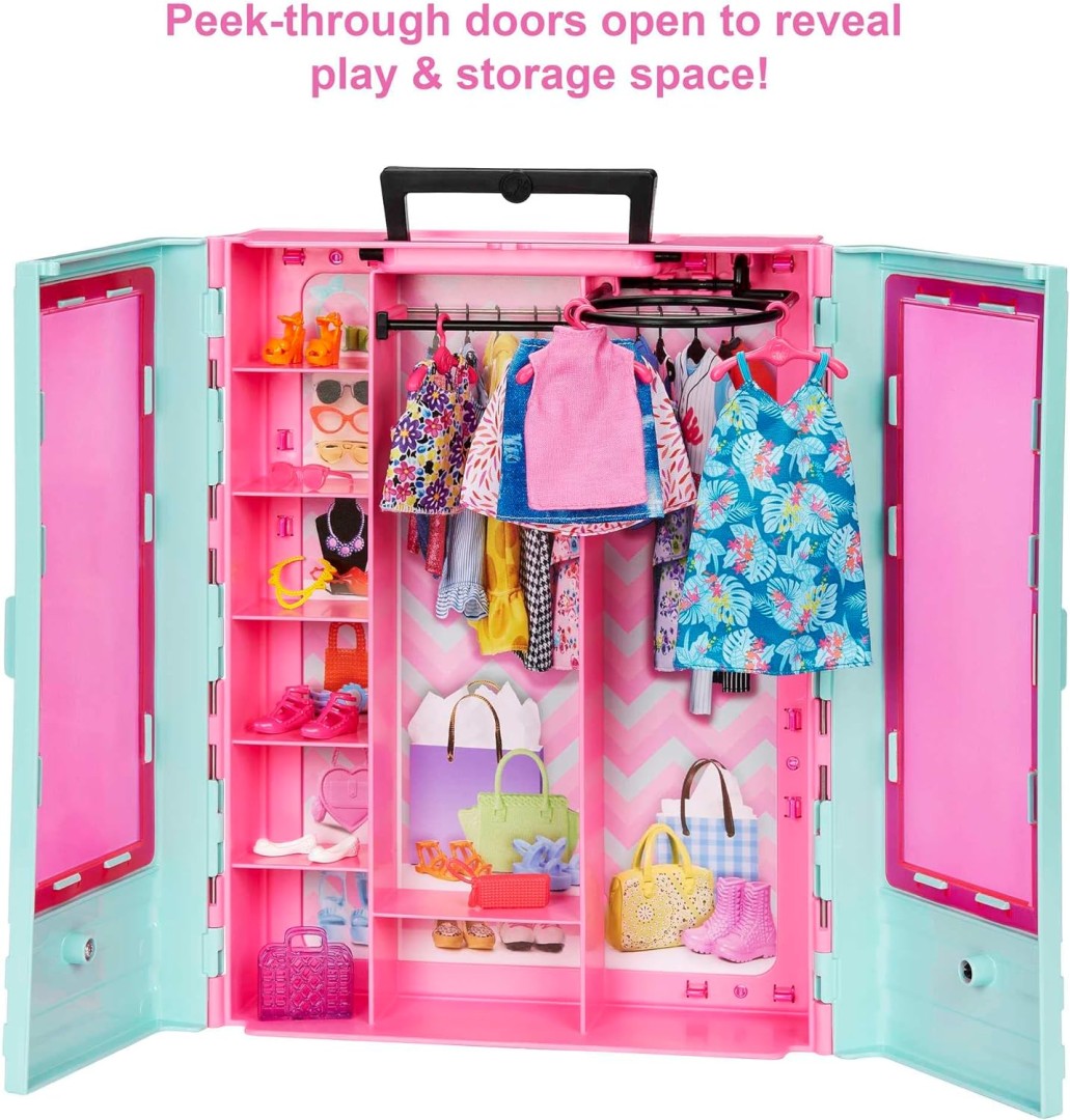 Barbie Closet Playset With 3 Outfits & Accesories - Zappies